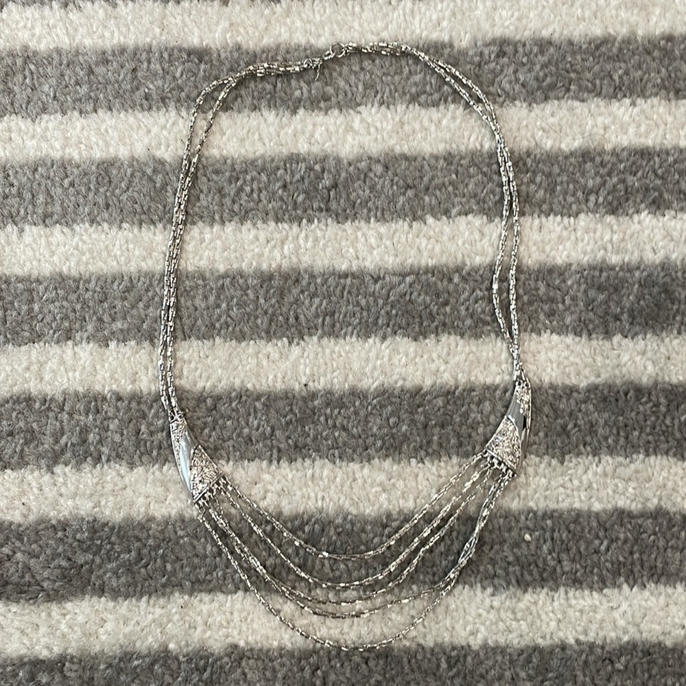 Vintage Trifari unique Silver necklace